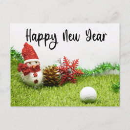 Golf Happy New year met Snowman voor golfer Aankondigingskaart