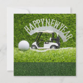 Golf Happy New Year voor groen gras voor Golfer Feestdagenkaart
