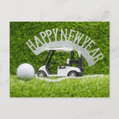 Golf Happy New Year voor groen gras voor Golfer Feestdagenkaart (Voorkant)