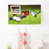 Golf Happy Pasen met golfbal en eitenbanner Spandoek (Insitu)