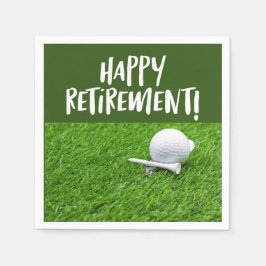 Golf Happy pensioneert met golfbal en t-shirt Napk Servet