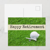 Golf Happy pensionering met golfbal en t-shirt Briefkaart (Voorkant / Achterkant)