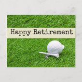 Golf Happy pensionering met golfbal en t-shirt Briefkaart (Voorkant)