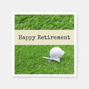 Golf Happy pensionering met golfbal en t-shirt Servet