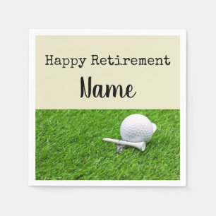 Golf Happy pensionering met golfbal en t-shirt Servet