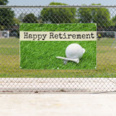 Golf Happy pensionering met golfbal en t-shirt Spandoek (Insitu)