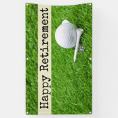 Golf Happy pensionering met golfbal en t-shirt Spandoek (Verticaal)