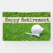 Golf Happy pensionering met golfbal en t-shirt Spandoek (Horizontaal)