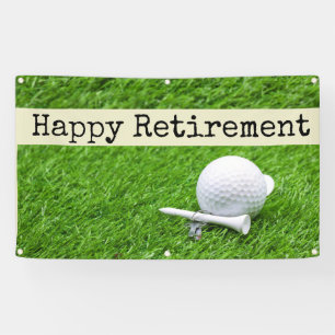 Golf Happy pensionering met golfbal en t-shirt Spandoek