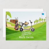 Golf Happy pensionering met golfer kijkt naar bal Bedankkaart (Voorkant / Achterkant)