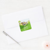 Golf Happy pensionering met golfer kijkt naar bal Vierkante Sticker (Envelop)