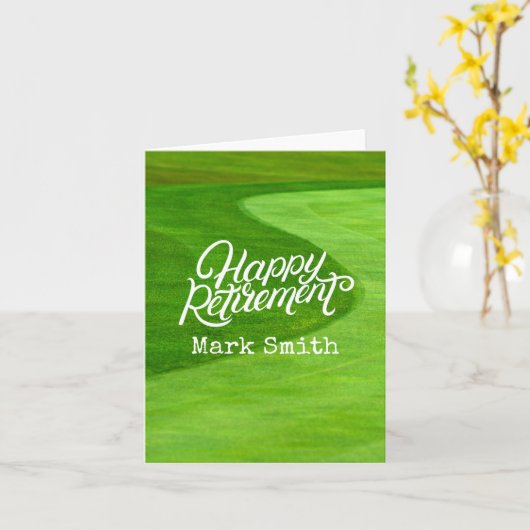 Golf Happy-pensionering met groene gras Kaart (Gele Bloem)