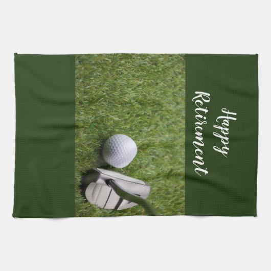 Golf Happy Retirement golf en Putter Golf Theedoek (Horizontaal)
