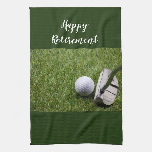 Golf Happy Retirement golf en Putter Golf Theedoek (Verticaal)