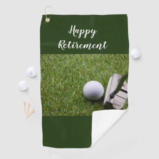 Golf Happy Retirement golf en Putter Golfhanddoek (Insitu)