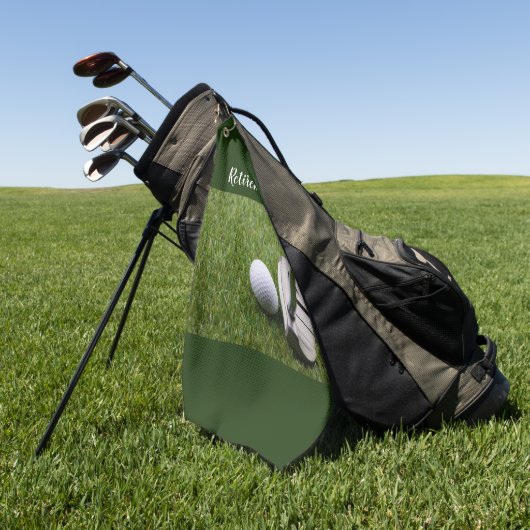Golf Happy Retirement golf en Putter Golfhanddoek (Groen)