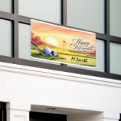 Golf Happy Retirement golfbaan en golfnaam Spandoek (Buitenkant Gebouw)
