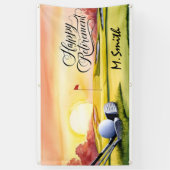 Golf Happy Retirement golfbaan en golfnaam Spandoek (Verticaal)