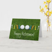 Golf Happy Retirement met golfbal en t - shirts Kaart (Gele Bloem)