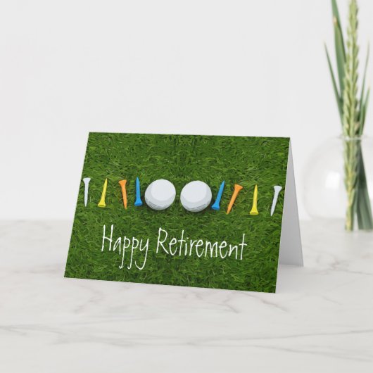 Golf Happy Retirement met golfbal en t - shirts Kaart (Voorkant)