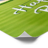 Golf Happy Retirement met golfbal op groen Poster (Hoek)