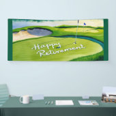 Golf Happy Retirement met golfbal op groen Spandoek (Beurs)