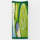 Golf Happy Retirement met golfbal op groen Spandoek (Verticaal)
