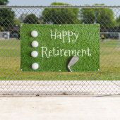 Golf Happy Retirement met golfballen op groen Spandoek (Insitu)