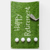 Golf Happy Retirement met golfballen op groen Spandoek (Verticaal)