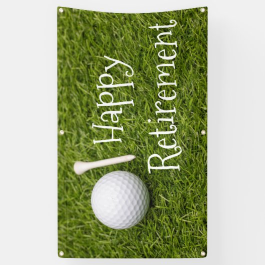 Golf Happy Retirement met golfballen op groene ban Spandoek (Verticaal)