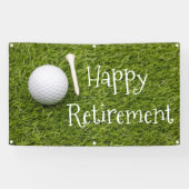 Golf Happy Retirement met golfballen op groene ban Spandoek (Horizontaal)