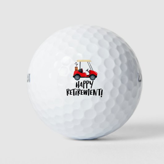 Golf Happy Retirement met golfkar Golfballen (Voorkant)
