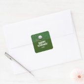 Golf Happy Retirement op groene achtergrond Classi Vierkante Sticker (Envelop)