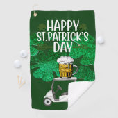 Golf Happy St. Patrick's Day met Shamrock green Golfhanddoek (Insitu)