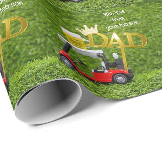 Golf Happy Vaderdag Cadeaupapier (Rol Hoek)