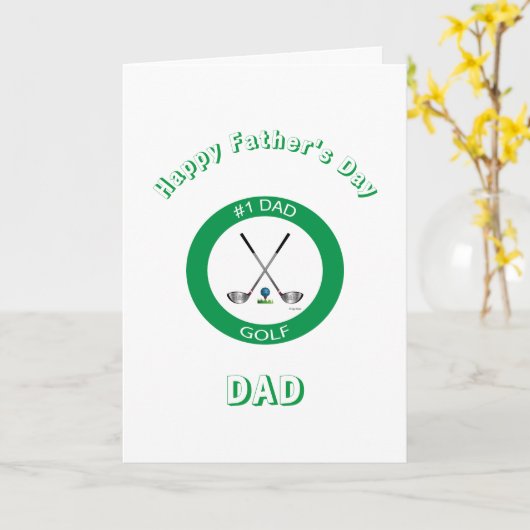 GOLF - Happy Vaderdag Golf Kaart (Gele Bloem)