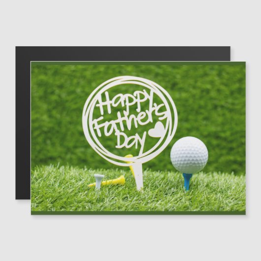 Golf Happy Vaderdag met golfbal op groen (Voorkant / Achterkant)