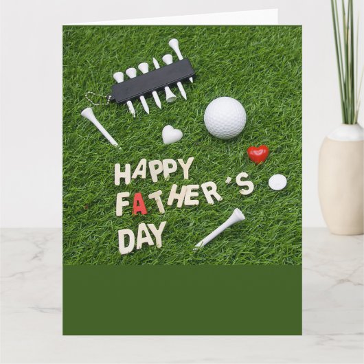 Golf Happy Vaderdag met t-shirt en bal op groen Kaart (Voorkant)