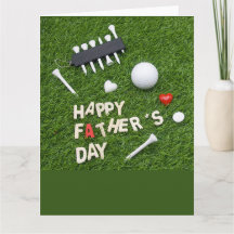 Golf Happy Vaderdag met t-shirt en bal op groen
