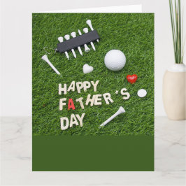 Golf Happy Vaderdag met t-shirt en bal op groen Kaart