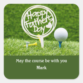 Golf happy Vaderdag voor golfvader Vierkante Sticker