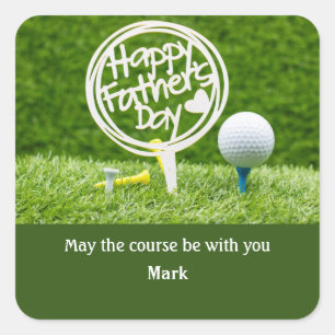 Golf happy Vaderdag voor golfvader Vierkante Sticker