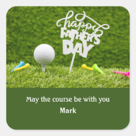 Golf happy Vaderdag voor golfvader Vierkante Sticker
