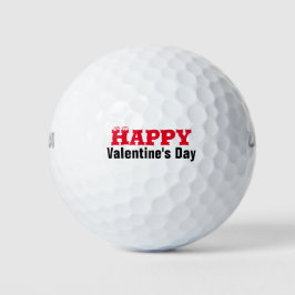 Golf Happy Valentijnsdag met grappige gezichtsbrie Golfballen