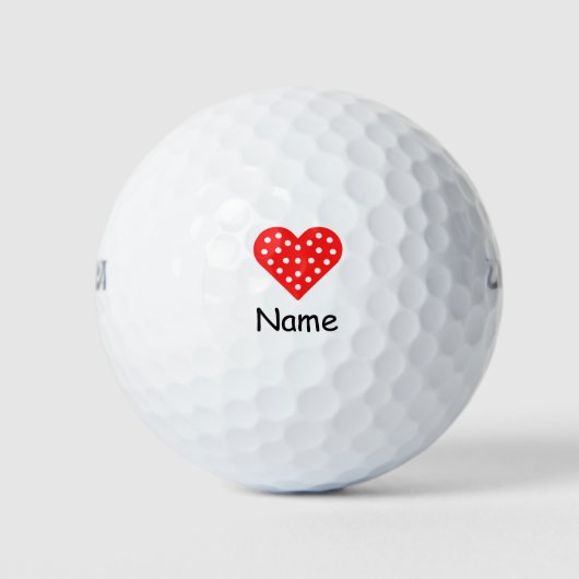 Golf Happy Valentijnsdag met liefdesrood hart Golfballen (Voorkant)