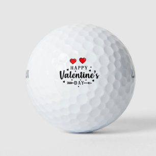 Golf Happy Valentijnsdag met twee rode harten Golfballen