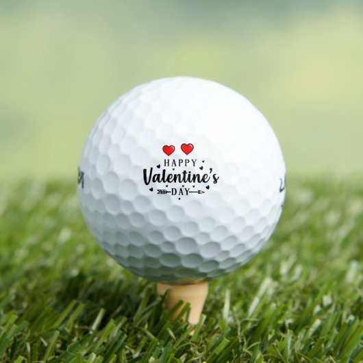 Golf Happy Valentijnsdag met twee rode harten Golfballen (Insitu Shirt)