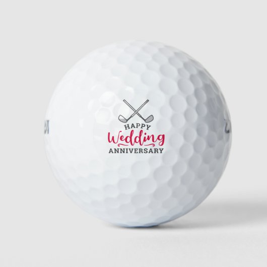 Golf Happy Wedding-herdenkingsdag met golfijzer Golfballen (Voorkant)