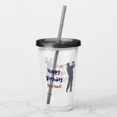 Golf harde schijf op 50 acryl drinkbeker (Achterkant)