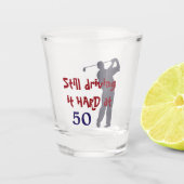 Golf harde schijf op 50 shot glas (Voorkant)